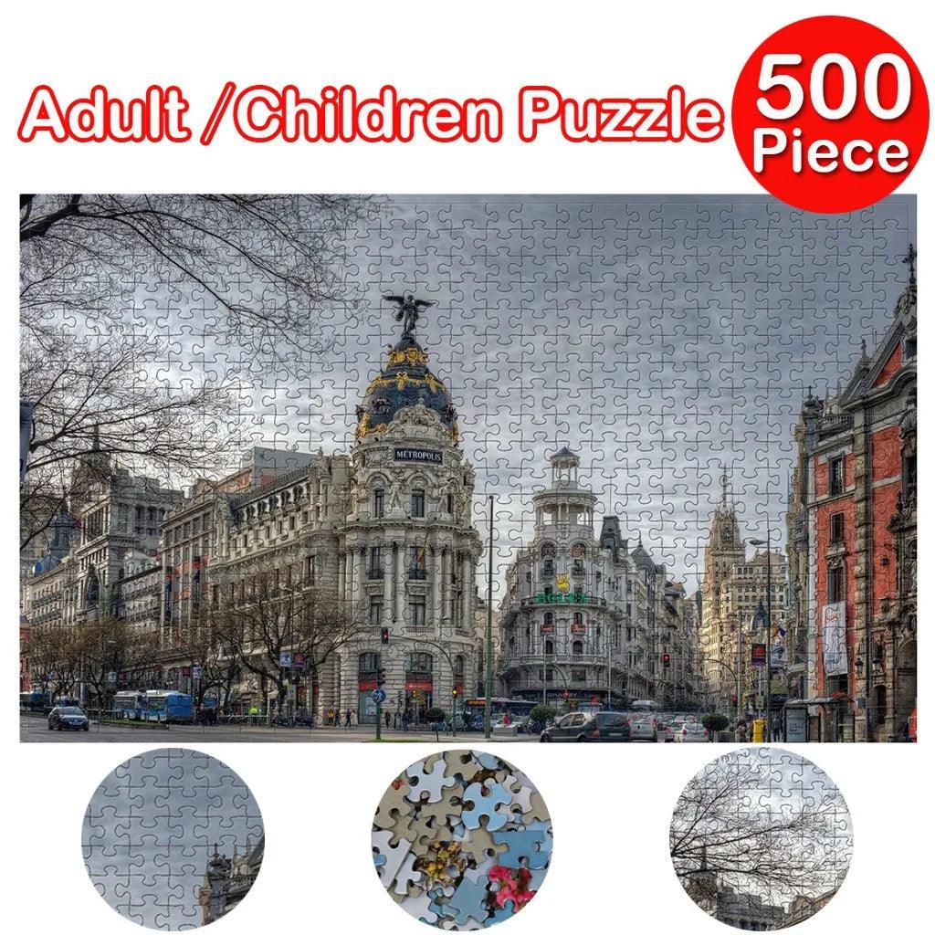 500-Piece Architecture Puzzle – Famous Tourist Attractions - Puzzles