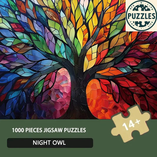 Stained Glass Puzzle Tree of Life Puzzles for Adults 1000 Pieces - Puzzles