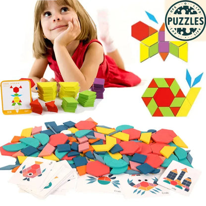 Wooden Montessori Jigsaw Board – Colorful Early Learning Puzzle - Puzzles