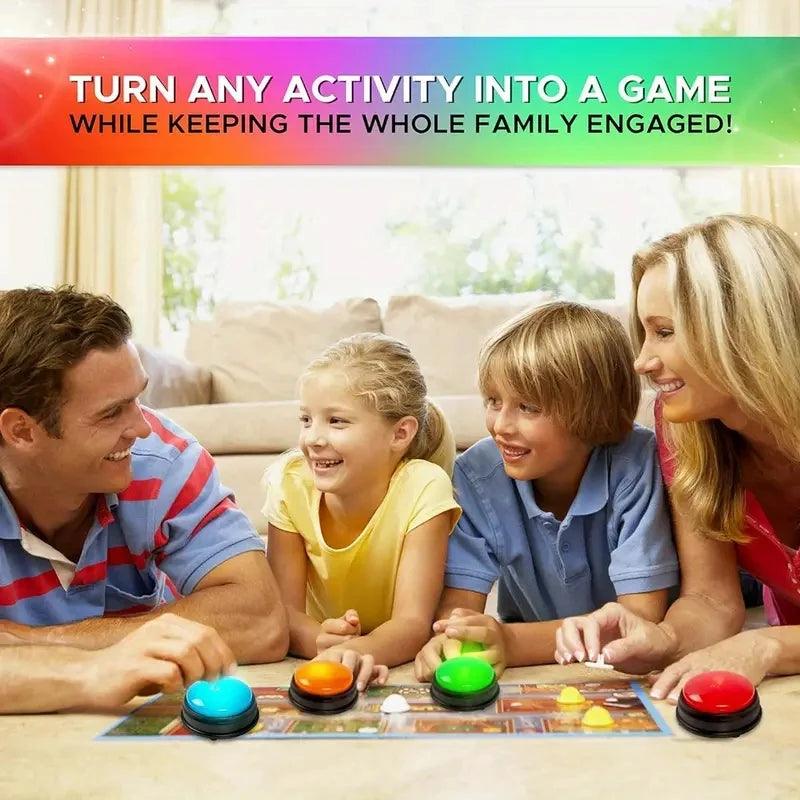 4PCS Answer Buzzers – Game Show Light & Sound Buttons - Puzzles