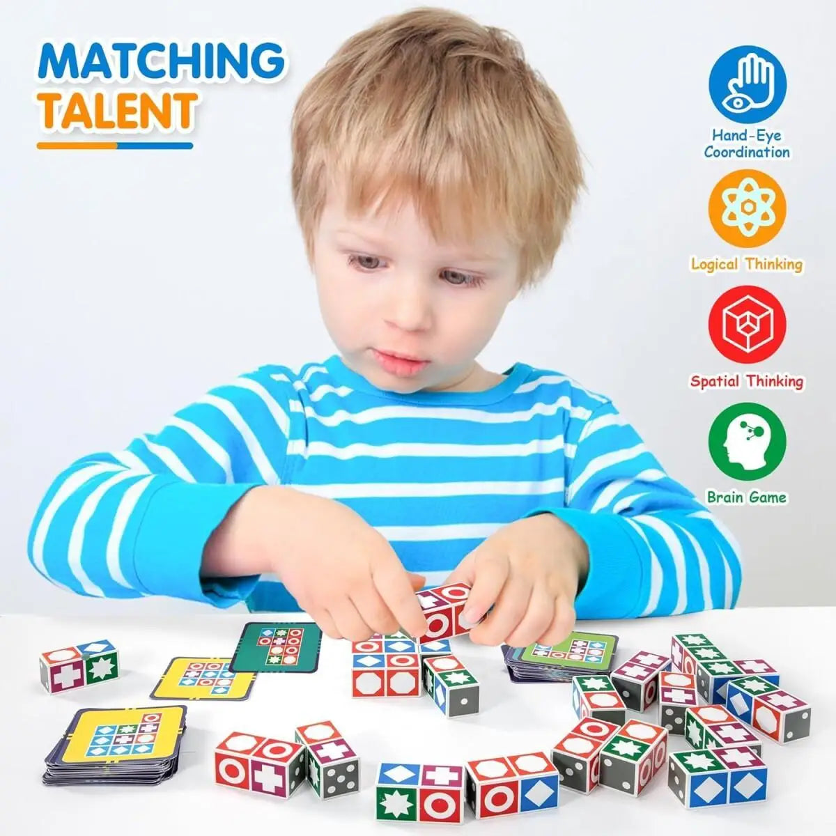 Wooden Matching & Assignment Puzzle Cube Toy - Puzzles