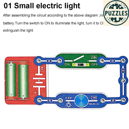 31-Piece Electronic Circuit Science Kit for Kids - Puzzles