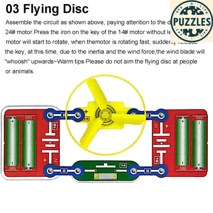 31-Piece Electronic Circuit Science Kit for Kids - Puzzles