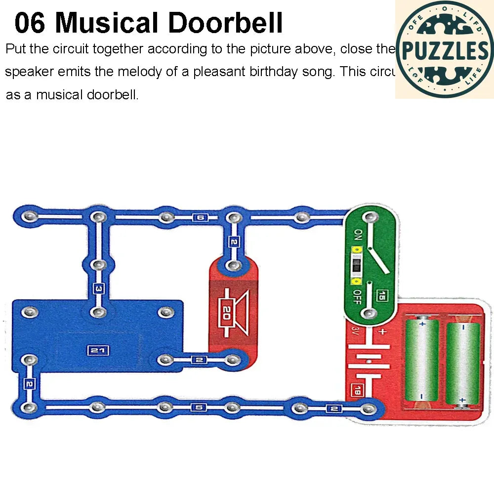 31-Piece Electronic Circuit Science Kit for Kids - Puzzles