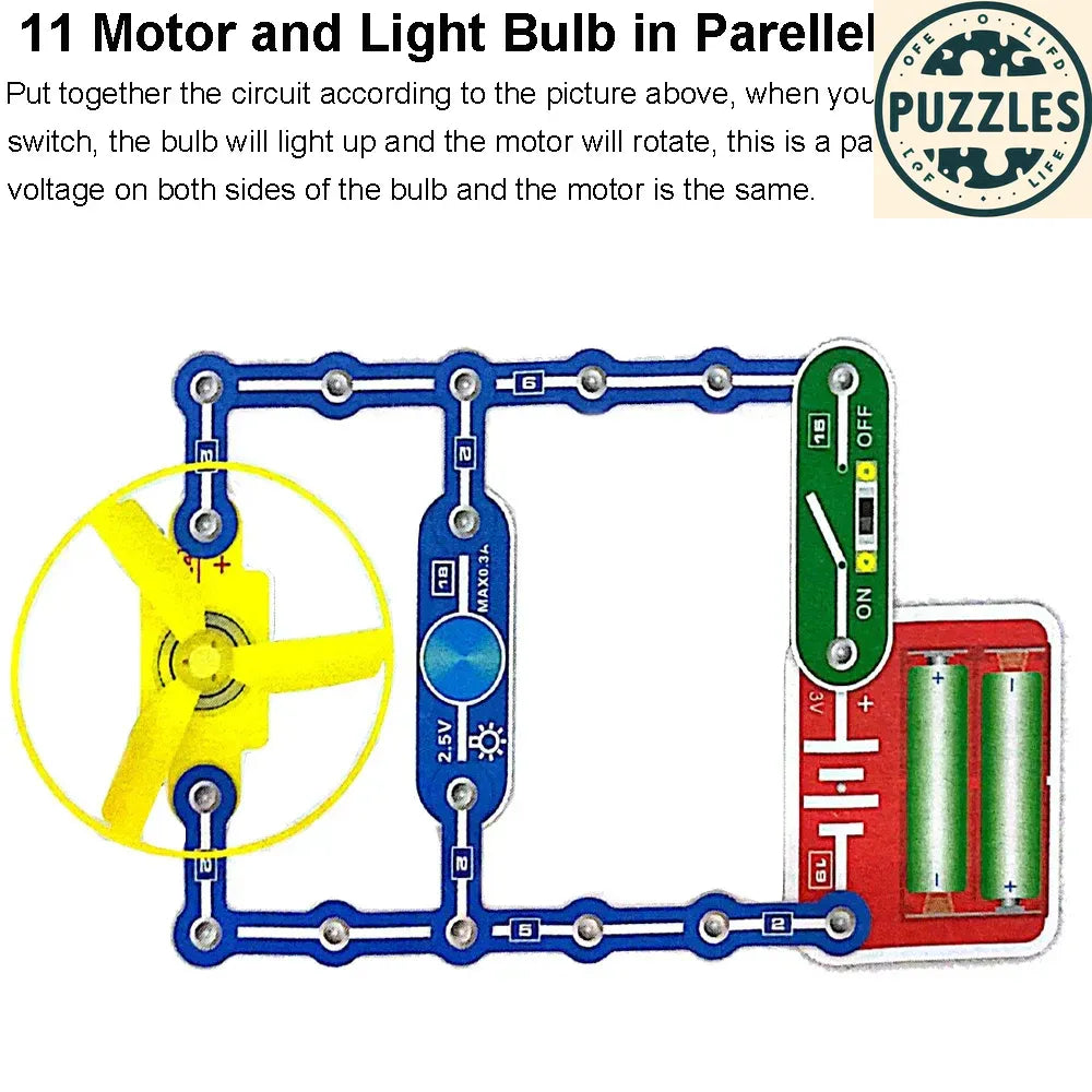 31-Piece Electronic Circuit Science Kit for Kids - Puzzles