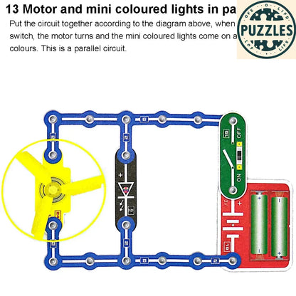 31-Piece Electronic Circuit Science Kit for Kids - Puzzles