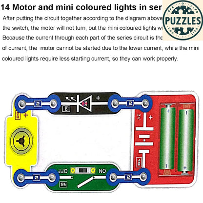 31-Piece Electronic Circuit Science Kit for Kids - Puzzles