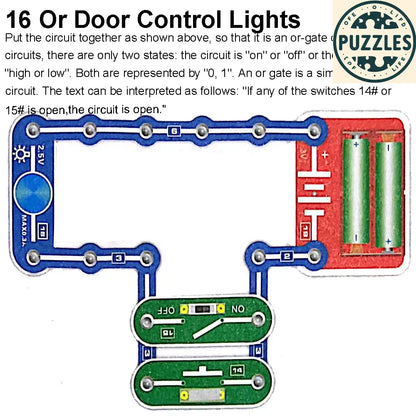 31-Piece Electronic Circuit Science Kit for Kids - Puzzles