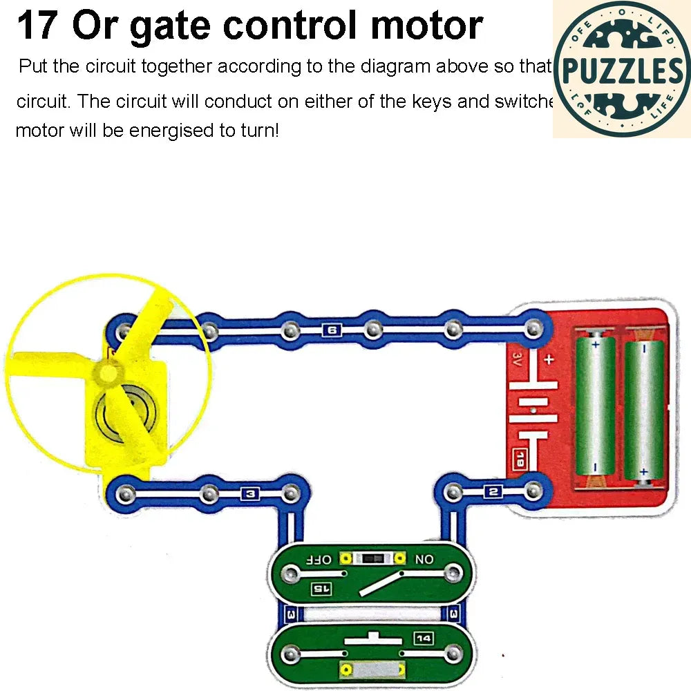 31-Piece Electronic Circuit Science Kit for Kids - Puzzles