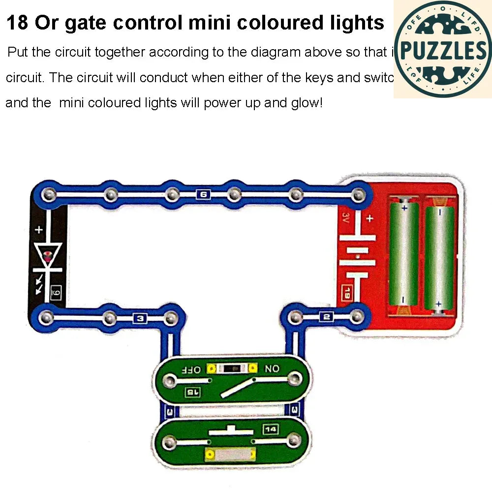 31-Piece Electronic Circuit Science Kit for Kids - Puzzles