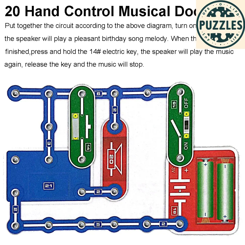 31-Piece Electronic Circuit Science Kit for Kids - Puzzles