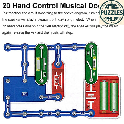 31-Piece Electronic Circuit Science Kit for Kids - Puzzles