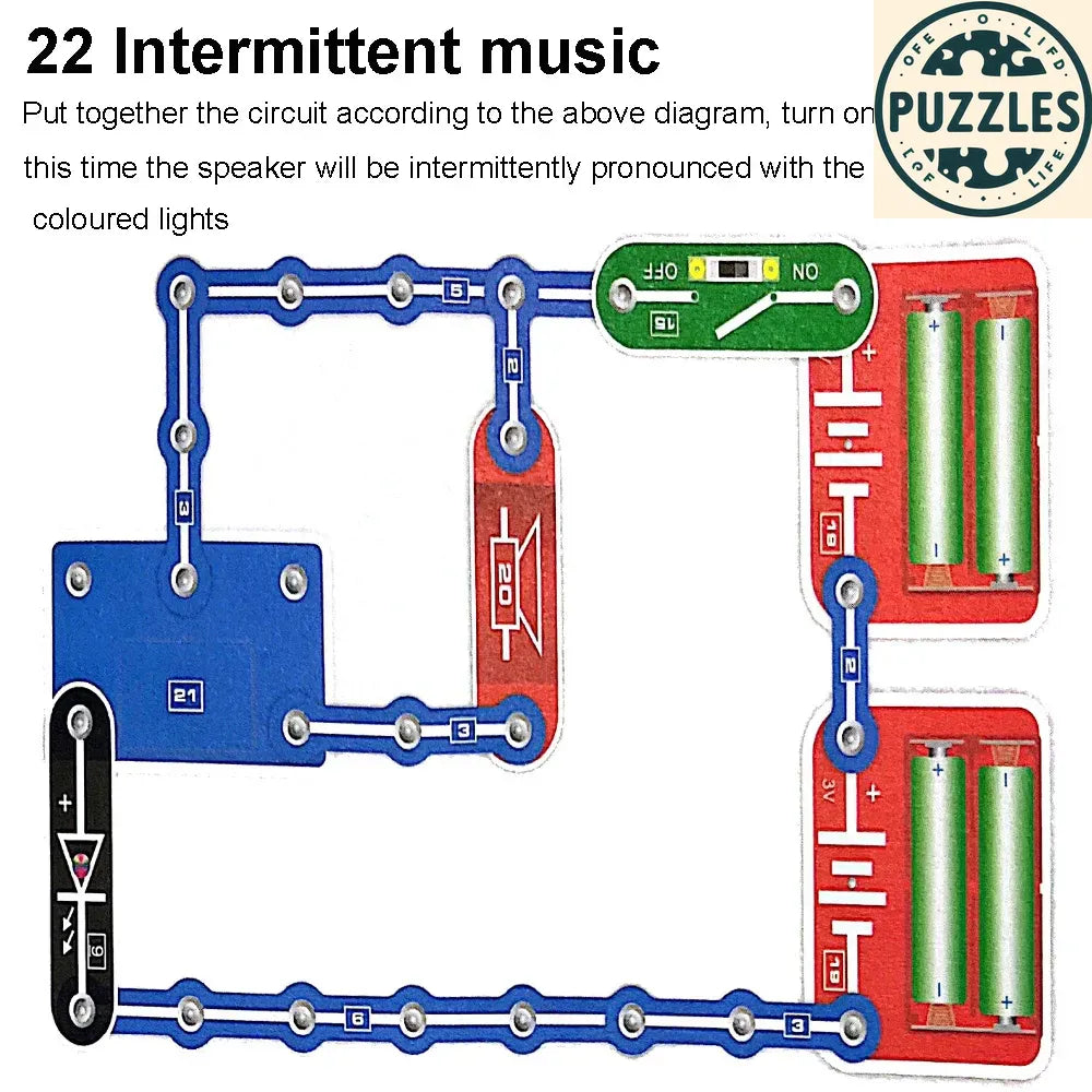 31-Piece Electronic Circuit Science Kit for Kids - Puzzles