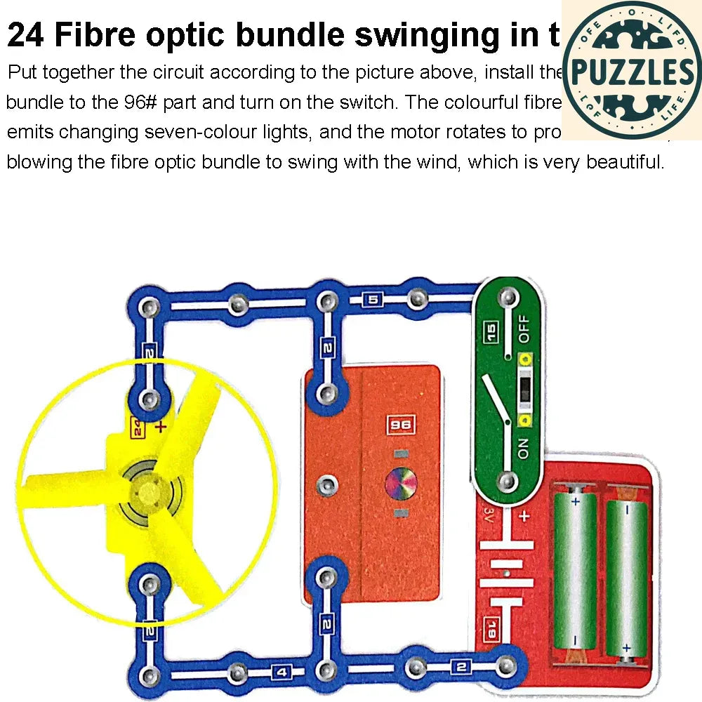 31-Piece Electronic Circuit Science Kit for Kids - Puzzles