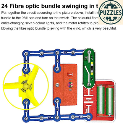 31-Piece Electronic Circuit Science Kit for Kids - Puzzles