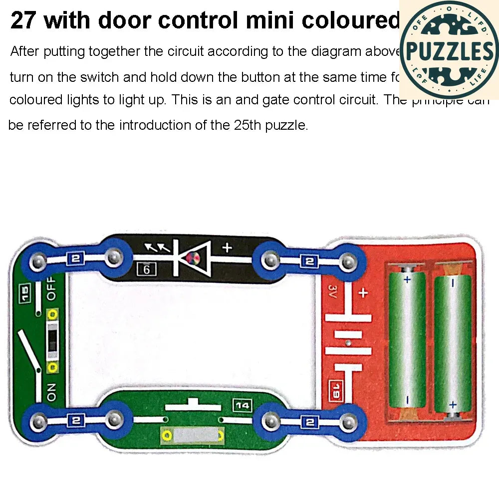 31-Piece Electronic Circuit Science Kit for Kids - Puzzles