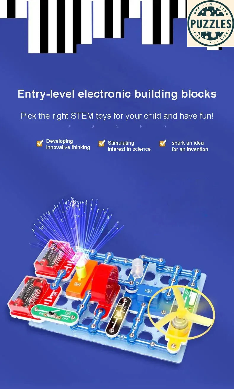 31-Piece Electronic Circuit Science Kit for Kids - Puzzles