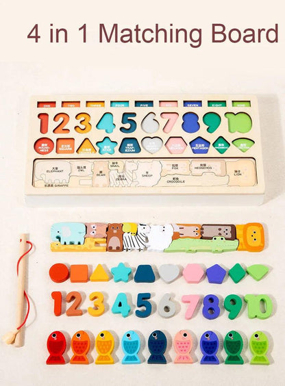 Montessori Shape & Number Matching Toy – Early Learning for Toddlers - Puzzles