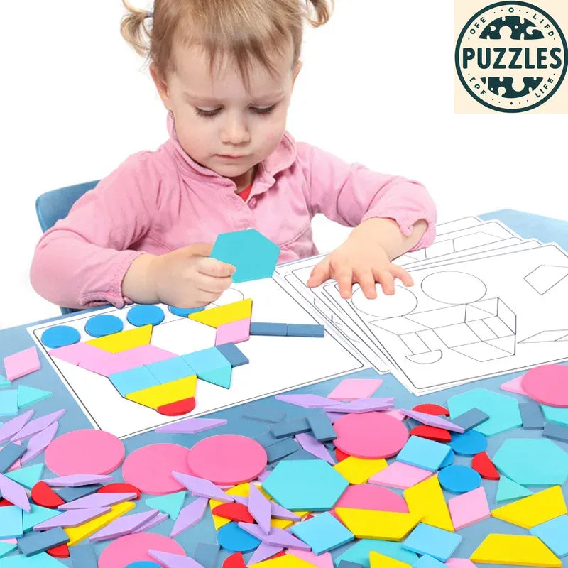 Wooden Montessori Jigsaw Board – Colorful Early Learning Puzzle - Puzzles