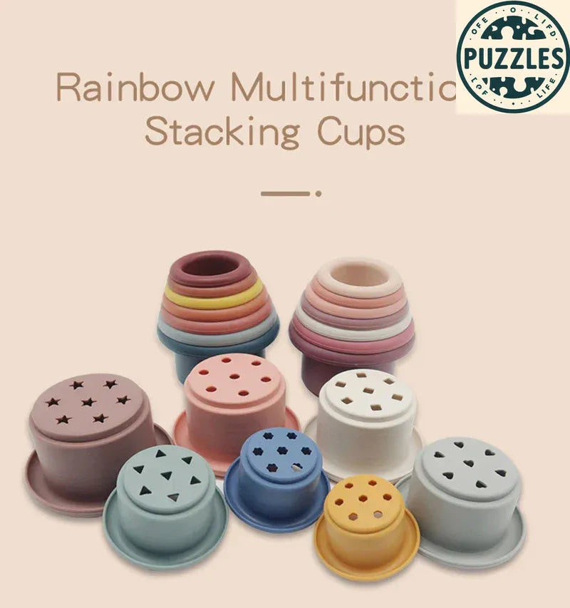 Silicone Stacking Cups – BPA-Free Baby Learning Toy - Puzzles