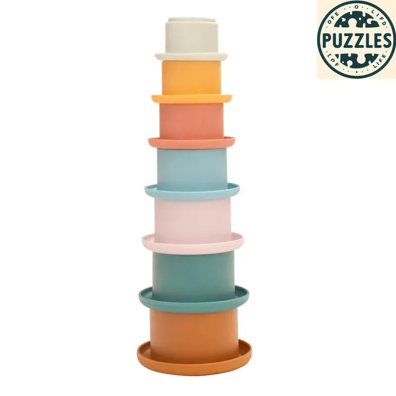 Silicone Stacking Cups – BPA-Free Baby Learning Toy - Puzzles