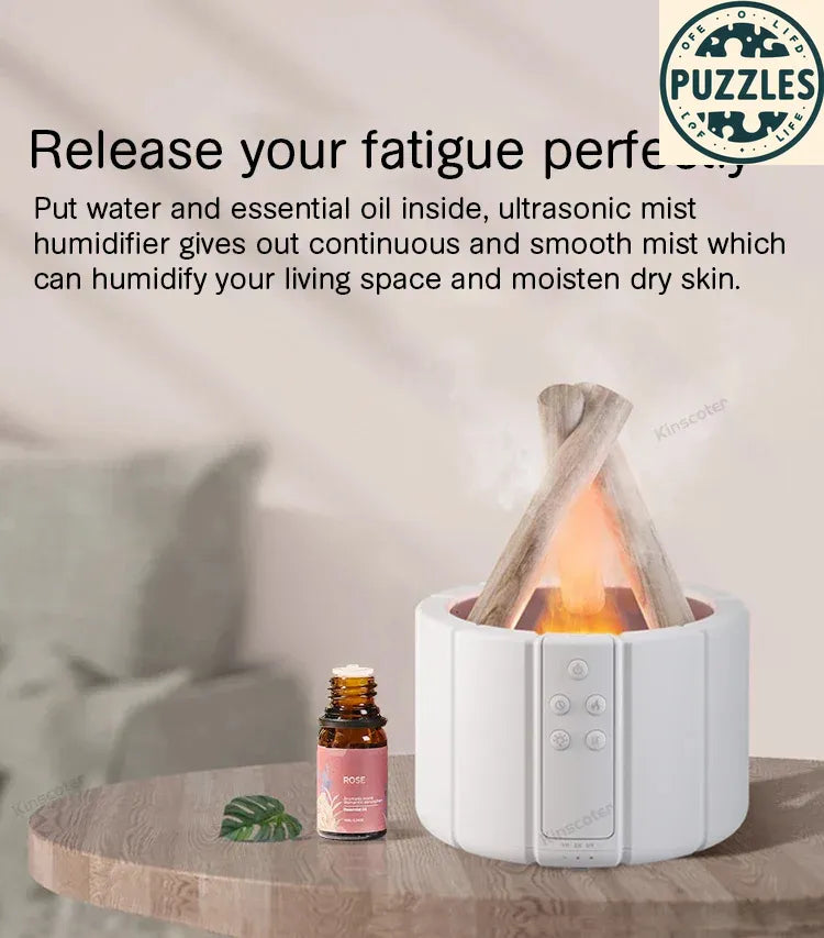 Ultrasonic Air Humidifier & Essential Oil Diffuser – Remote Control - Puzzles