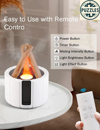 Ultrasonic Air Humidifier & Essential Oil Diffuser – Remote Control - Puzzles