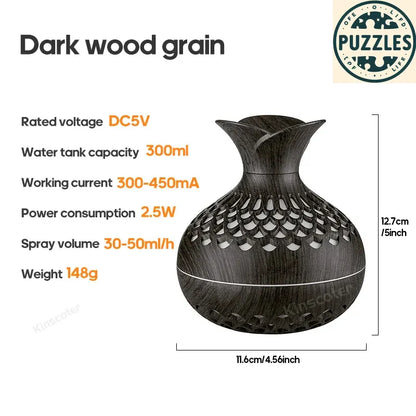 300ml Wood Grain Aroma Diffuser - Puzolife - Puzolife - Puzzles of Life