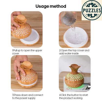 300ml Wood Grain Aroma Diffuser - Puzolife - Puzolife - Puzzles of Life