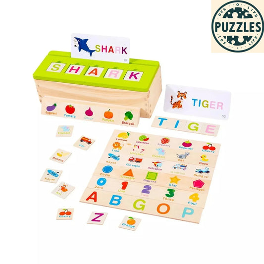 Wooden Spelling & ABC Letter Matching Game - Puzzles