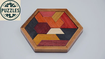 Rompecabezas de madera hexagonal: un juego de ingenio para niños que busca el coeficiente intelectual